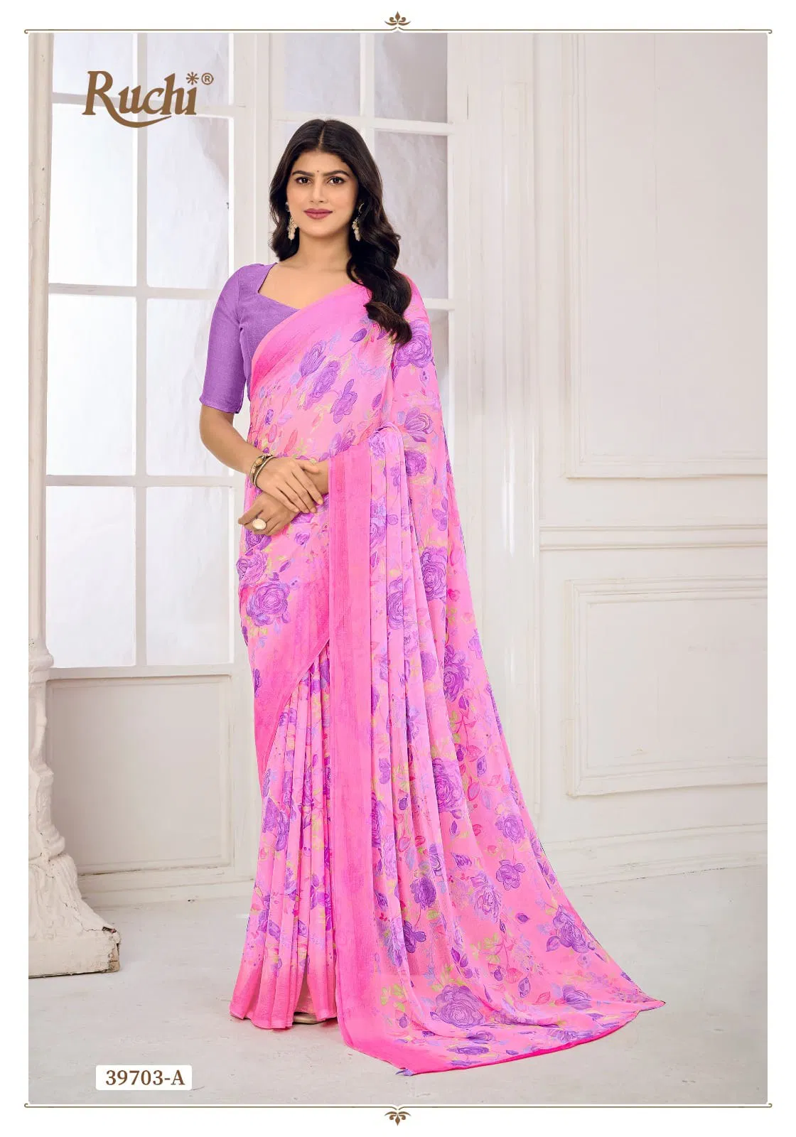 Star Chiffon 185 By Ruchi Daily Wear Chiffon Saree Wholesale Price In Surat